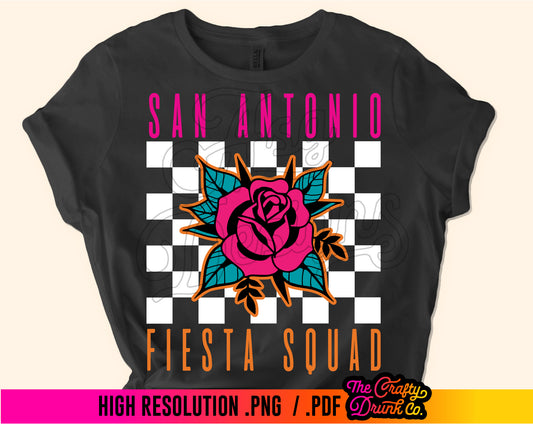 San Antonio Fiesta Squad Checkered Design