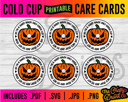 Pumpkins Printable Care Cards - Print and Cut LID TOPPER - TheCraftyDrunkCo