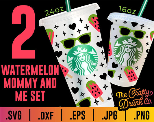 Watermelon Pop Mommy and Me Cup Wrap Bundle - TheCraftyDrunkCo