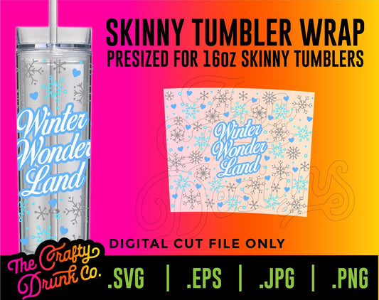 Winter Wonderland Skinny 16oz Tumbler Wrap - TheCraftyDrunkCo