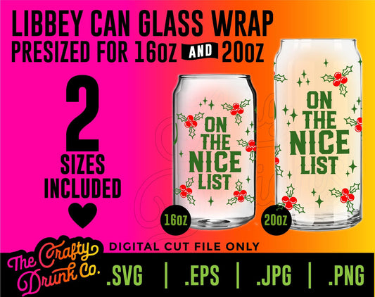 Nice Libbey Can Glass Wraps 16oz and 20oz - TheCraftyDrunkCo