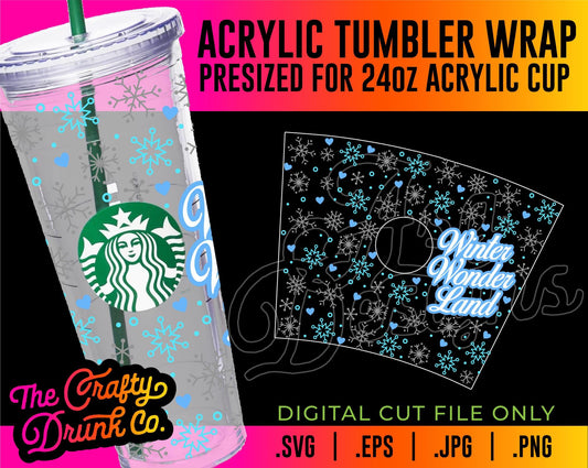 Winter Wonderland Acrylic Tumbler Wrap - TheCraftyDrunkCo