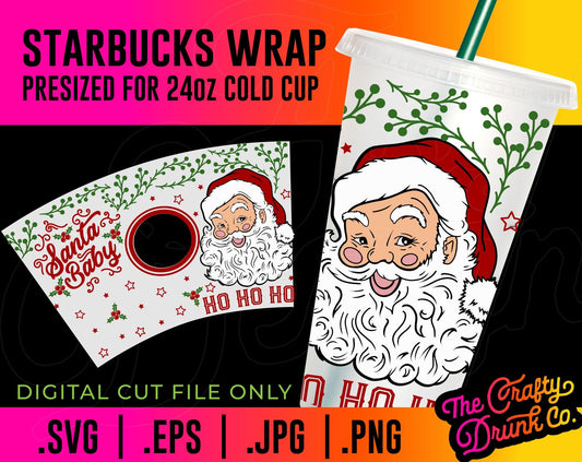 Santa Cold Cup Wrap - TheCraftyDrunkCo