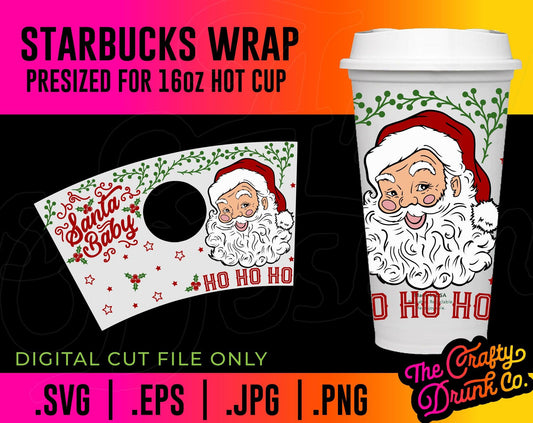 Santa Hot Cup Wrap - TheCraftyDrunkCo