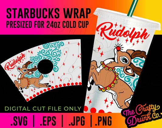 Reindeer Cold Cup Wrap - TheCraftyDrunkCo