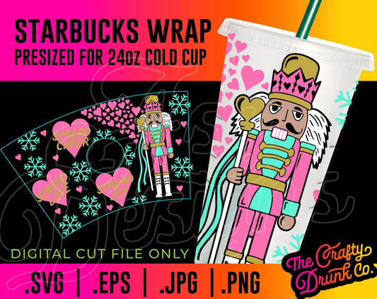 Pink Nutcracker Cold Cup Wrap - TheCraftyDrunkCo