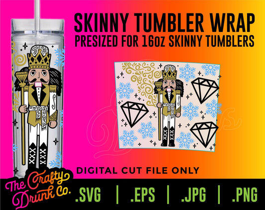 Royal Nutcracker Skinny 16oz Tumbler Wrap - TheCraftyDrunkCo