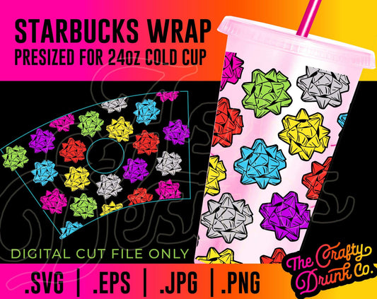 Wrapped in Bows Cold Cup Wrap - TheCraftyDrunkCo
