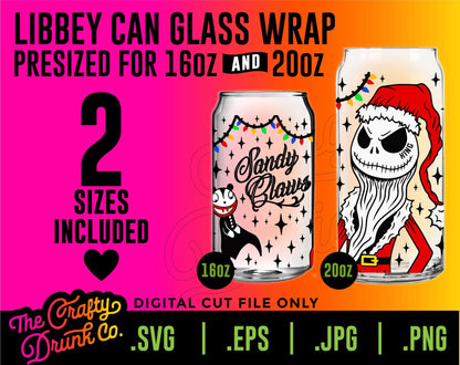 Sandy Claws Libbey Wrap - TheCraftyDrunkCo