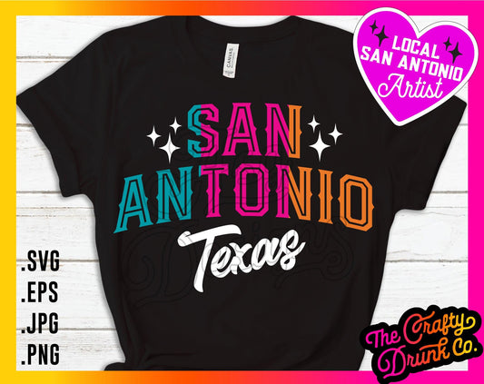 San Antonio Texas Retro Colorway - TheCraftyDrunkCo