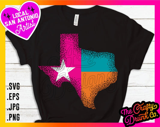 Texas State Retro Fiesta Colors - TheCraftyDrunkCo