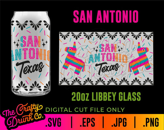 San Antonio Texas Libbey Wrap - TheCraftyDrunkCo