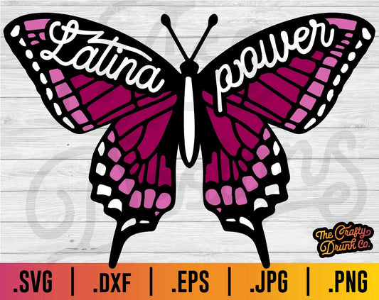Latina Power Butterfly SVG - TheCraftyDrunkCo