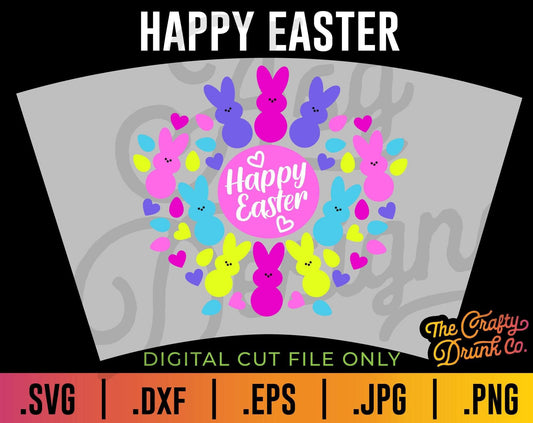 Happy Easter Peeps Cup Wrap SVG - TheCraftyDrunkCo