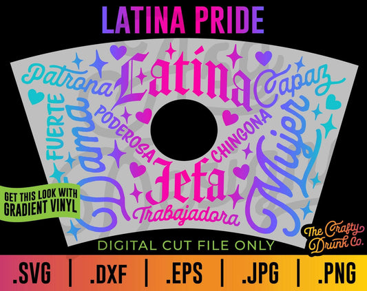 Latina Pride Cup Wrap SVG - TheCraftyDrunkCo