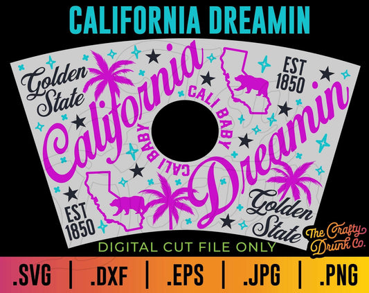 California Dreamin State Cup Wrap - TheCraftyDrunkCo