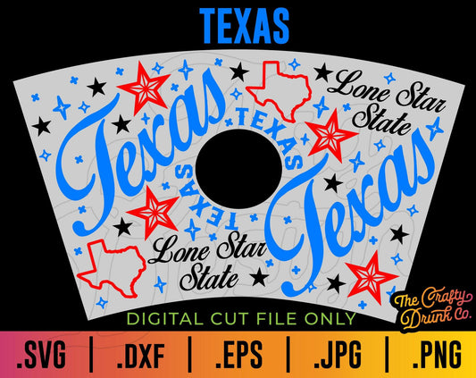 Texas State Cup Wrap SVG - TheCraftyDrunkCo