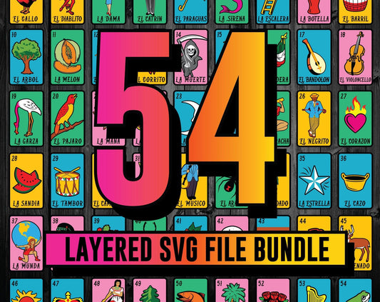 The Ultimate Loteria SVG Bundle - 54 LAYERED Loteria Cards - TheCraftyDrunkCo