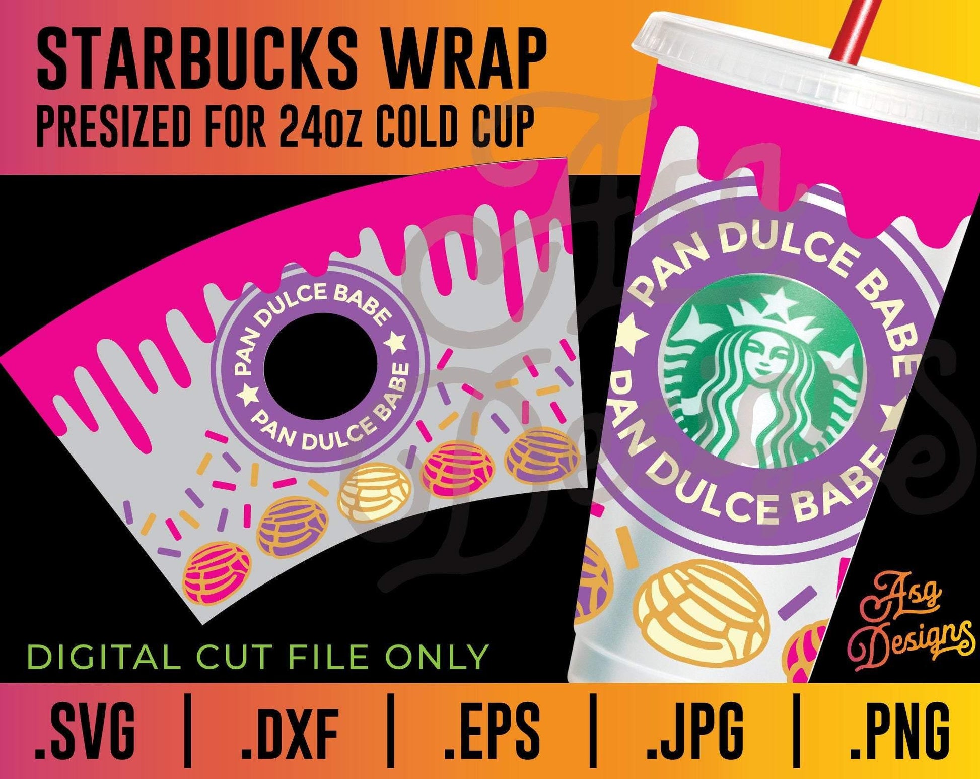 Peace And Love Starbucks Wrap SVG